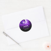 Sticker Rond Boule Disco violet (Enveloppe)