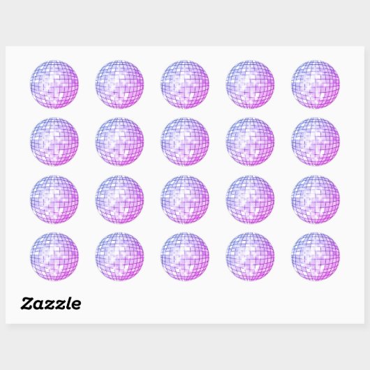 Sticker Rond Boule Disco Violet (Feuille)