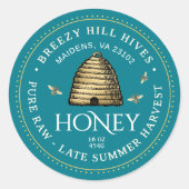 Sticker Rond Boule d'or avec abeilles (Devant)