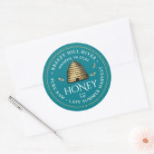 Sticker Rond Boule d'or avec abeilles (Enveloppe)