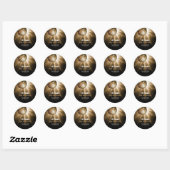 Sticker Rond Boule d'or Disco (Feuille)