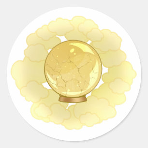 Sticker Rond Boule en cristal à craquage or élégant