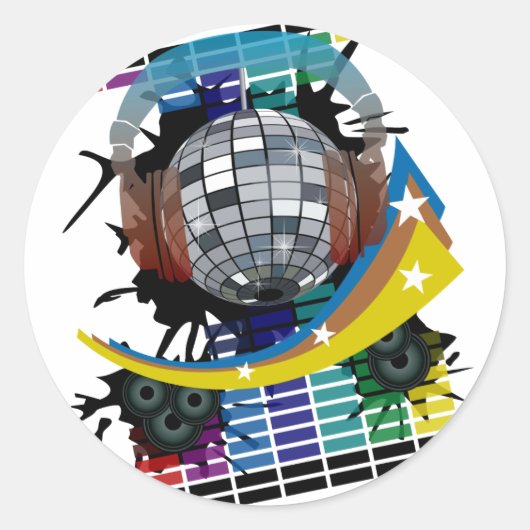 Sticker Rond Boule miroir (Devant)