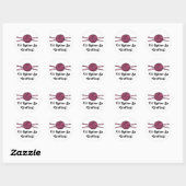 Sticker Rond Boule rose de fil (Knit et crochet) (Feuille)