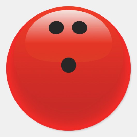 Sticker Rond Boule rouge de Bowling (Devant)