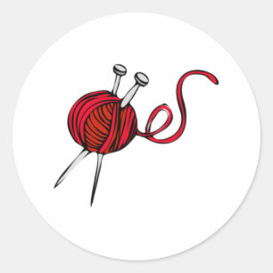Sticker Rond Boule rouge de fil
