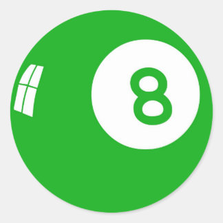 Sticker Rond Boule verte 8 !
