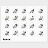 Sticker Rond Bouledogue anglais - Blanc 1 (Feuille)
