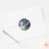 Sticker Rond Bouledogue français (4S) - Nuit étoilée (Enveloppe)