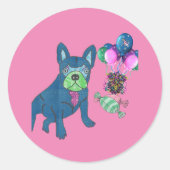 Sticker Rond Bouledogue français cartoon (Devant)