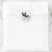 Sticker Rond Bouledogue Français Pie Noir Mignon Chien de Dessi (Sac)