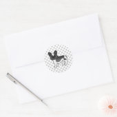 Sticker Rond Bouledogue Français Pie Noir Mignon Chien de Dessi (Enveloppe)