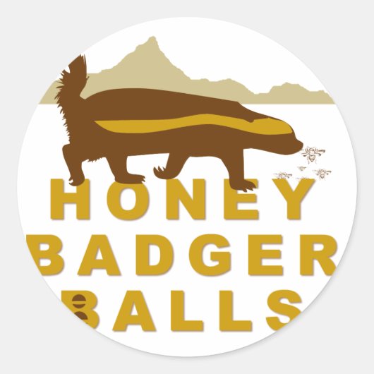 Sticker Rond Boules de blaireau de miel (Devant)