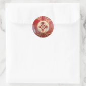 Sticker Rond Boules de cricket rouge Art Abstrait Design d'impr (Sac)
