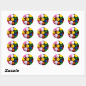Sticker Rond Boules de gomme arc-en-ciel (Feuille)