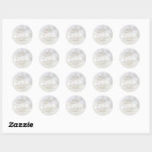 Sticker Rond Boules de Noël Élégantes Blanches (Feuille)