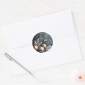 Sticker Rond Boules de Noël, Flèches de neige, Neige, Gris (Enveloppe)