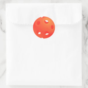 Sticker Rond Boules de Pickleball, Boules de Pickleball Orange 