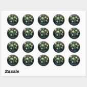 Sticker Rond Boules dorées arbre de Noël (Feuille)