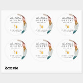 Sticker Rond Boules et brasseries Abstraites en aquarelle (Feuille)