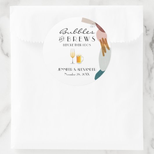 Sticker Rond Boules et brasseries Abstraites en aquarelle (Sac)