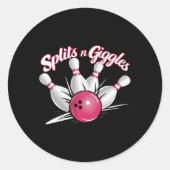 Sticker Rond Boules N Giggles Funny Bowling Bowling Bowling Bal (Devant)