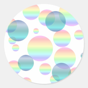Sticker Rond Boules Pastel Rainbow