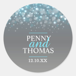 Sticker Rond Boules pétillantes de champagne moderne autocollan