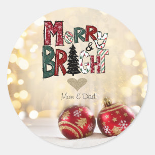 Sticker Rond Boules rouges joyeuses et brillantes