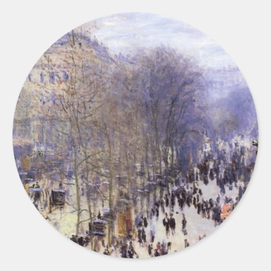 Sticker Rond Boulevard des Capucines par Claude Monet, Art nouv (Devant)
