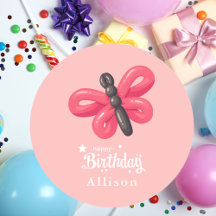 Boulon blanc mignon papillon fille Anniversaire