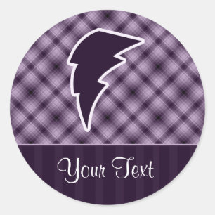 Sticker Rond Boulon de foudre violet