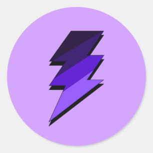 Sticker Rond Boulon de tonnerre pourpre de foudre