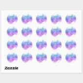 Sticker Rond Boulot d'aquarelle Indigo (Feuille)