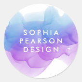 Sticker Rond Boulot d'aquarelle Indigo (Devant)