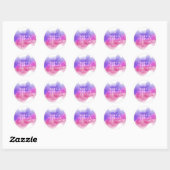Sticker Rond Boulot d'aquarelle Magenta (Feuille)