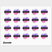 Sticker Rond Boulot d'aquarelle Magenta moderne (Feuille)