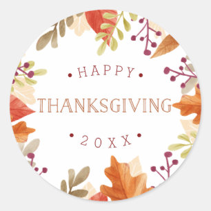 Sticker Rond Bounty d'automne   BON THANKSGIVING
