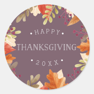 Sticker Rond Bounty d'automne   BON THANKSGIVING