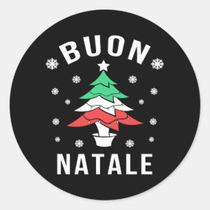 Sticker Rond Bouon Natale, arbre à drapeau italien