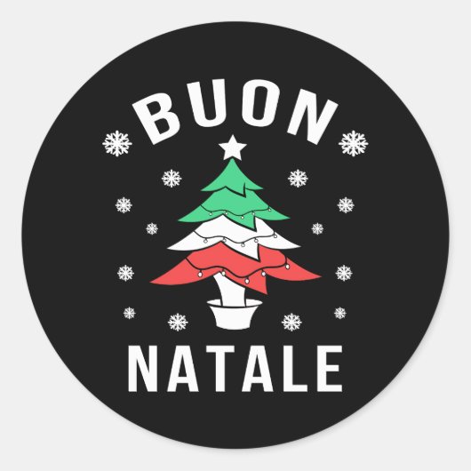 Sticker Rond Bouon Natale, arbre à drapeau italien (Devant)