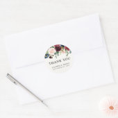 Sticker Rond Bouquet Bourgogne | MARIAGE | MERCI (Enveloppe)
