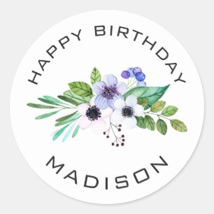 Sticker Rond Bouquet coloré dans les tons pastel