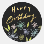 Sticker Rond Bouquet d'Anniversaire Gold Classy (Devant)