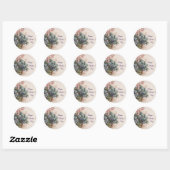 Sticker Rond Bouquet dans une corbeille (Feuille)