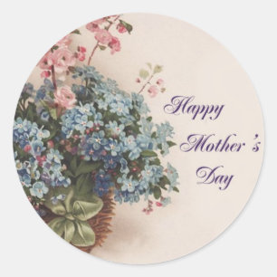 Sticker Rond Bouquet dans une corbeille