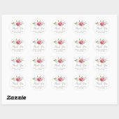 Sticker Rond Bouquet d'aquarelle simple Merci mariage Faveur (Feuille)