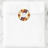 Sticker Rond Bouquet d'automne Tournesols Fête de mariage Flora (Sac)