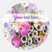 Sticker Rond Bouquet d'avril anniversaire (Devant)