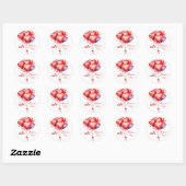 Sticker Rond Bouquet de ballon Coeurs rouge et rose (Feuille)